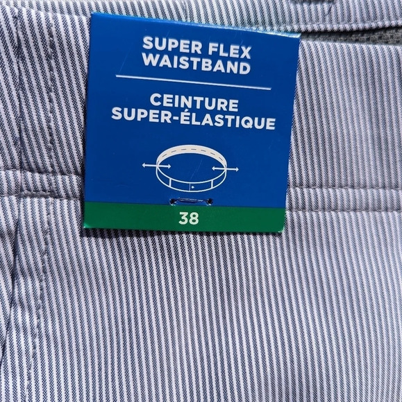 NWT Haggar Size 38 Cool  Right Utility Short Blue & White Stripe - Picture 4 of 7